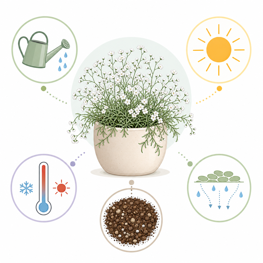 Infografía cuidados Gypsophila muralis